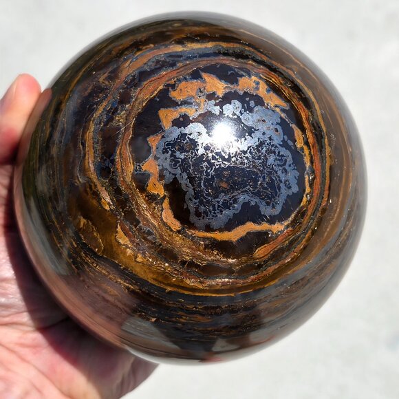 Large Iron Tiger’s Eye Sphere – Strength • Protection • Grounded Confidence - Picture 3 of 9